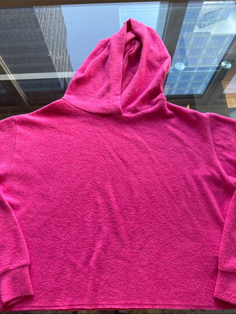 Jac Parker Soft Fleece Oversized Woman’s Hot Pink Hoodie.  Size Medium.